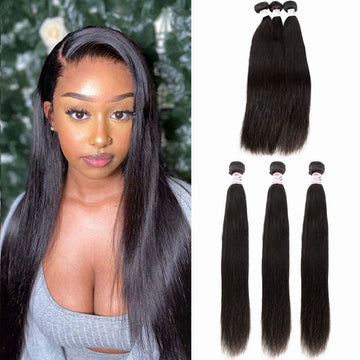 GS Virgin Hair Cabello Series 3pcs/pack Peruvian Straight Human Virgin Hair